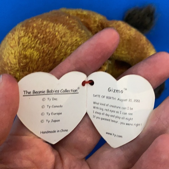 TY Beanie Baby Gizmo Lemur Auguest 21, 2001 NWTS ExcellentCondition - Picture 5 of 12